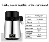 750W 4L Water Distiller, Household Stainless Steel Water Purifier for Pure Distilled Water, Distillation Machine with Filter for