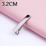 30PCS/Lot High Quality 3.2-5.5cm Silver-Color Black Hair Clips Flat Barrettes Iron Hairpins DIY Hair Accessories For Women Girls