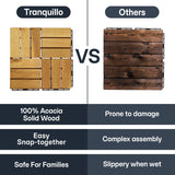 Solid Wood Deck Tiles Set 10