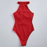 New Sexy High Neck Zipper Women Swimwear One Piece Swimsuit Female Monokini High cut Trikini Ribbed Bathing Suit Swim Bodysuit