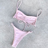 ZTVitality Pink Bikinis Sexy Push Up Bikini 2020 Hot Sale Padded String Bandage Low Waist Swimsuit Female Swimwear Women Biquini