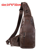 WESTAL 100% Cowhide Genuine Leather Sling Bag Men Messenger Bags for Men Black Chest Bags for Phone Casual Sport Shoulder Bag