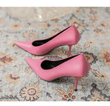 Pumps shoes Women Fashion Office Basic High Heels Work Lady Shoes Black Pink Green Thin Heels Brand Point Toe998