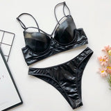 Splicing Push Up Bra Cup Bikini Women Swimsuit Female Swimwear Two-pieces Bikini Set High Cut Bathing Suit Swim Beach Wear