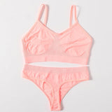 Women Buttery Soft Bra And Panties Set Push-Up Unlined Brassiere Breathable Ribbed Underwear Stretchy Crop Top Sexy Lingerie Set