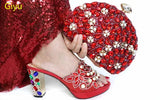 Doershow New Arrival Shoes and Bag Set African Sets 2024 green Nigerian Women Shoes and Matching Bags Set for wedding   HAA1-8