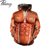 Phantasy Japanese Anime Hoodies Unisex Superhero Muscle Print Pullover Cosplay Costume Hooded Streetwear Loose Sweatshirt Jacket