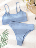 Sexy Solid Yellow Bikini 2026 Mujer High Cut Pleate Women's Swimsuit Separate Beach Bathing Suit High Waist Swimwear Biquini New