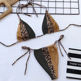 Zebra Print Halter micro Bikini 2025 women Bandeau String Swimsuit Female swimwear Neon Shiny bikini set Leopard Bathing Suit