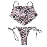 ZTVitality Sexy Bikinis Print Bandage Bikini 2025 Hot Sale Padded Bra Low Waist Swimsuit Female Swimwear Women Brazilian Biquini