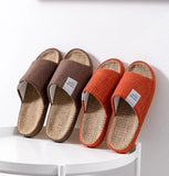 Breathable Flax Slippers Women Men Indoor Mute Slipper Anti-slip Lovers House Floor Shoes Soft  Ladies Summer Home Slides