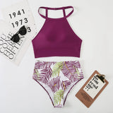 2026 High Waist Bikini Women High Neck Swimsuit Printed Swimwear Female Padded Beachwear Bathers Bathing Swimming Swim Suit