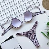 Sexy V-bar Underwired Bra Cup Thong Bikini 2025 Women Swimwear Female Swimsuit Two-pieces Bikini Set High Cut Bathing Suit Swim