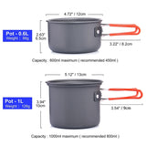 Widesea Camping Cookware Set Portable Pot Stove Knife Fork Cup