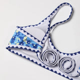ZTVitality Swimwear Women 2025 New Arrival Print Whip Stitch Sexy Bikini Padded Bra Mid Waist Bandgae Swimsuit Brazilian Biquini