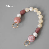 New Fashion Woman Handbag Accessory Chain Detachable Replacement White Beige Grey Bead Strap Women Shoulder DIY Resin Bag Chain