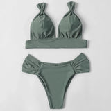 ZTVitality Solid Swimsuit Women Swimwear 2025 Newest Mid Waist Sexy Bikini Push Up Bikini Set Brazilian Bathing Suit Beach Wear