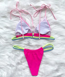 Sexy Mini Micro Thong Neon Bikini Women Brazilian Swimwear Female Swimsuit Two-pieces Bikini set High Cut Bathing Suit Swim Lady