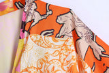 Foridol Paisley Print Batwing Sleeve Kimono Maxi Long Dress Floral Print Half Sleeve Boho Autumn Dress Orange Belt Slit Dress