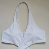 2025 Sexy High Cut Out Halter Female Swimwear One Piece Swimsuit Women Cross Bandage Monokini Bather Bathing Suit Swim Beachwear