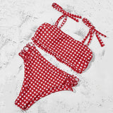 ZTVitality Blue Plaid Bikinis Push Up Bikini 2020 Newest Padded Bandage Swimsuit High Waist Cross Hollow Out Sexy Swimwear Women