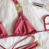 Halter Jewelled Diamond Bikini Women Swimsuit Female Triangle Swimwear Two piece Bikini set Brazilian Bather Bathing Suit Swim