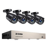 ZOSI 8-Channel AI Security Camera System With Human Vehicle Detection