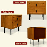 Savana Solid Wood 2-Drawer Nightstand