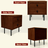 Savana Solid Wood 2-Drawer Nightstand