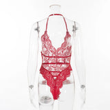 Women Sexy Underwear Set Lace Fishnet Bodysuit Lingerie Floral Perspective Sleepwear Transparent Lingerie Set One-Piece Bra Sets
