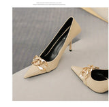 Women Pumps Luxury Female High Heels Metal Pointed Toe Professional Dress Party Ladies Office Shoe 2021Summer Fashion Large Size