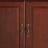 71-inch High 3-Shelf Wooden Bookcase with Storage Drawer in Cherry Finish