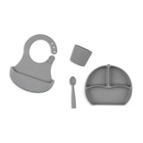 Babyjem Silicone Feeding Set in Grey 3-Piece