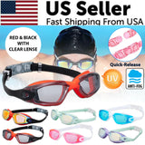 Clear Comfortable Swimming Goggles UV- Anti-Fog Swim Glasses Mirror Adult & Kids
