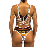 2025 African Dashiki Print One Piece Swimsuit Women High leg cut Swimwear Female Trikini Thong Monokini Brazilian Bathing Suit