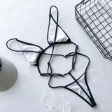 Sexy Extreme Mini Micro String Women Swimwear One Piece Swimsuit Female Cross Backless Monokini High Cut Bathing Suit Swim Lady