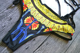 2025 African Dashiki Print One Piece Swimsuit Women High leg cut Swimwear Female Trikini Thong Monokini Brazilian Bathing Suit