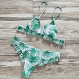 ZTVitality Sexy Swimsuit Female Bikini 2019 New Arrival Beach Leaf Print Patchwork Low Waist Swimwear Women Brazilian Biquini