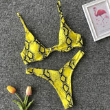 High Cut V-bar Underwired Bikini Women Swimsuit Female Micro Thong Swimwear Two-pieces Bikini Set Push Up Bathing Suit Swim Lady
