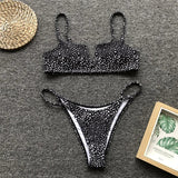 V-Bar Underwired Polka Dot Bikini 2025 Women Swimsuit Female Swimwear Two Pieces Bikini Set Ribbed High Cut Bathing Suit Swim