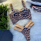 Leopard High Waist Bikini Push Up Bra Cup Bikinis 2026 Women Swimsuit Female Swimwear Two Piece Bikini Set High Cut Bathing Suit