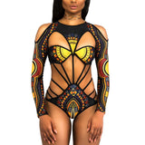 2025 African Dashiki Print One Piece Swimsuit Women High leg cut Swimwear Female Trikini Thong Monokini Brazilian Bathing Suit