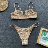 V-Bar Underwired Polka Dot Bikini 2025 Women Swimsuit Female Swimwear Two Pieces Bikini Set Ribbed High Cut Bathing Suit Swim