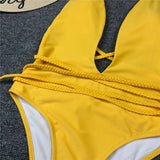 New 2025 Sexy Deep V Neck Wrap Around Female Swimwear One Piece Swimsuit Women Backless Monokini High Cut Bathing Suit Swim Lady
