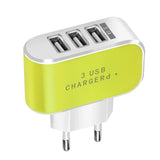 USB Charger 3 Ports 5V2A Travel Wall Power Adapter Charging For iPhone Xiaomi Samsung HTC Huawei Nylon Braided Micro USB Cable