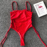 Splicing High Cut Out One Piece Swimsuit Women Tassel Swimwear Female Sexy Bathing Suit String Leopard Bikini 2025 Monokini Lady