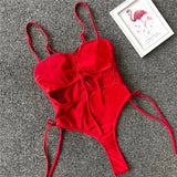Splicing High Cut Out One Piece Swimsuit Women Tassel Swimwear Female Sexy Bathing Suit String Leopard Bikini 2025 Monokini Lady