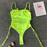 Splicing High Cut Out One Piece Swimsuit Women Tassel Swimwear Female Sexy Bathing Suit String Leopard Bikini 2025 Monokini Lady