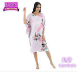 Plus Size Black Women's Summer Lounge Robe Lady New Sexy Home Dress Rayon Nightgown Large Loose Sleepwear Bathrobe Gown S002-B