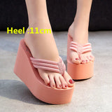 Summer Slippers Women Wedges Sandals Super High Heels Ladies Fashion Flip Flops Cute Bowknot Female Party Shoes Plus Size Slides